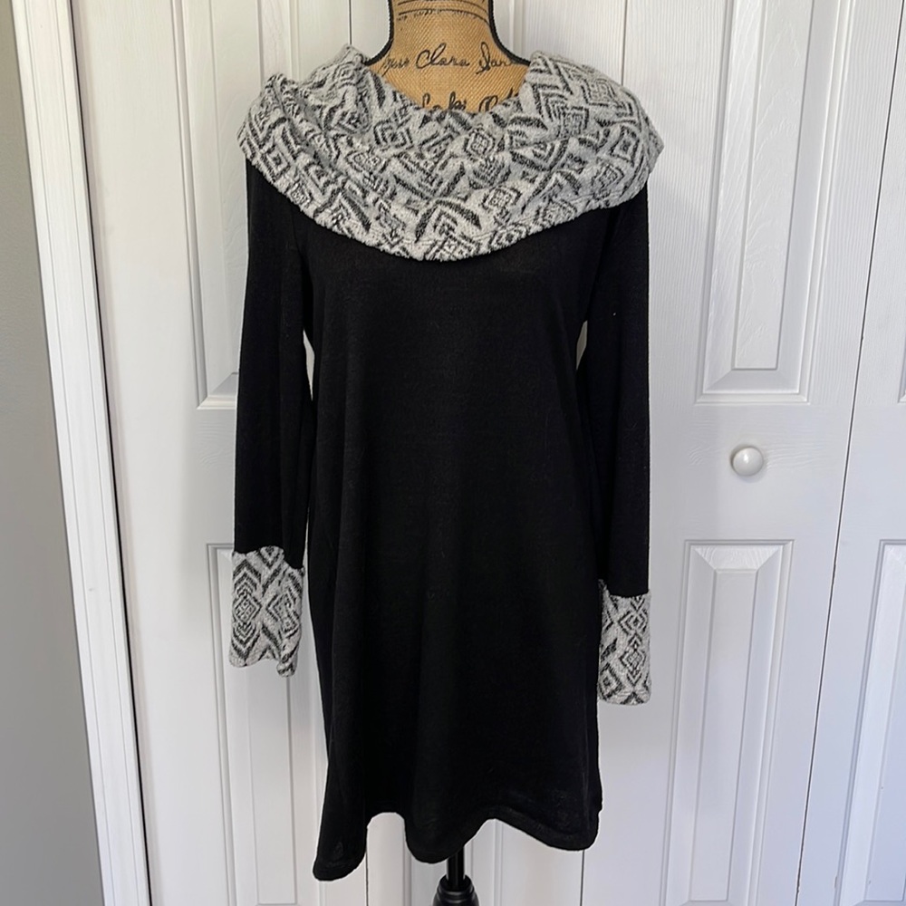 Bellamie Black Cowl Neck Long Sweater